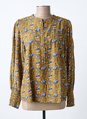 Blouse imprimé fantaisie manches longues marron PEPE JEANS femme