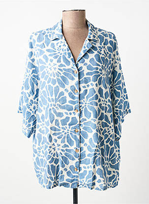 Chemise manches courtes col tailleur bleu OXBOW homme
