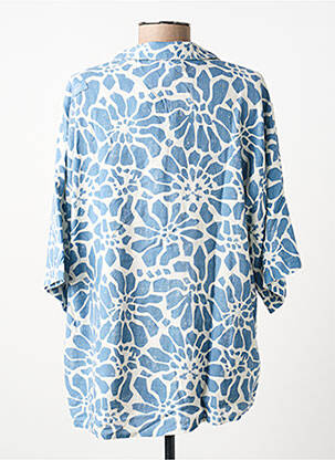 Chemise manches courtes col tailleur bleu OXBOW homme