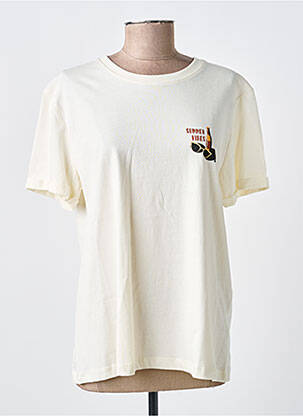 T-shirt sérigraphie floquée manches courtes beige LEE COOPER femme