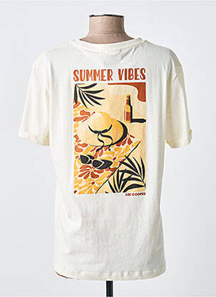 T-shirt sérigraphie floquée manches courtes beige LEE COOPER femme