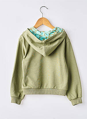 Sweat-shirt à capuche tissage jersey manches longues vert ROXY fille