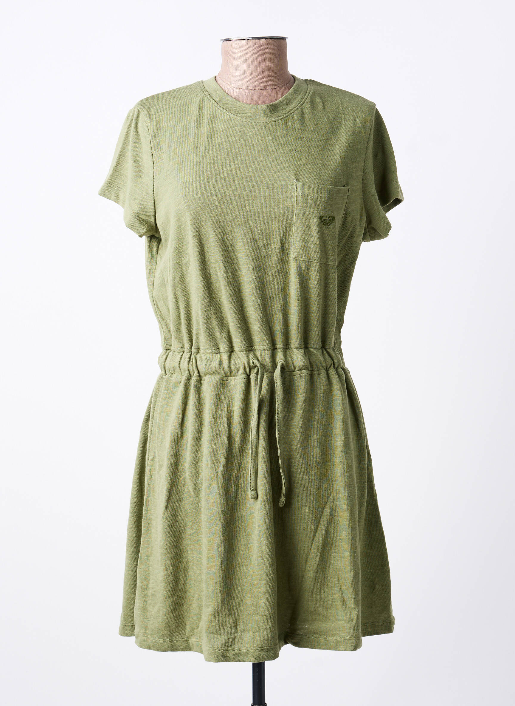 Robe courte manches courtes manches courtes vert ROXY femme