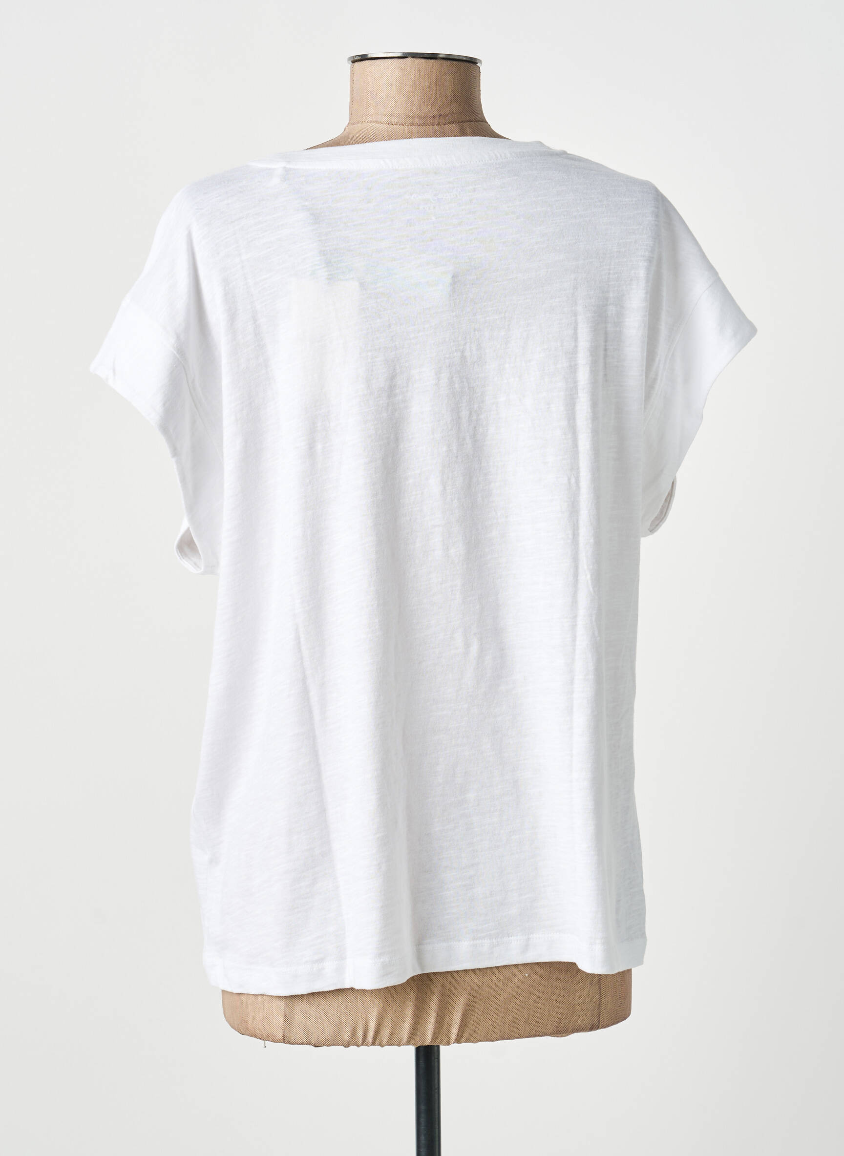 T-shirt sérigraphie avec strass manches courtes blanc PEPE JEANS femme