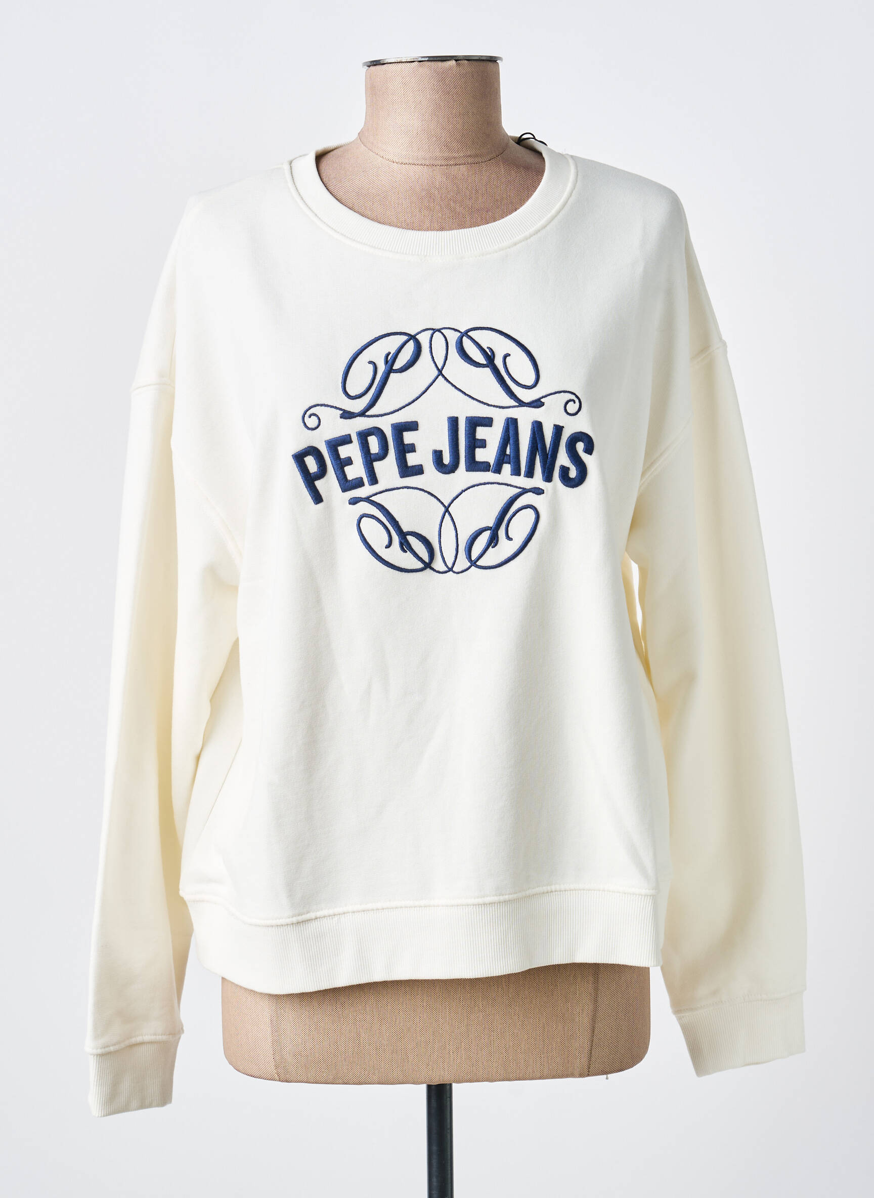 Sweat-shirt broderie blanc PEPE JEANS femme