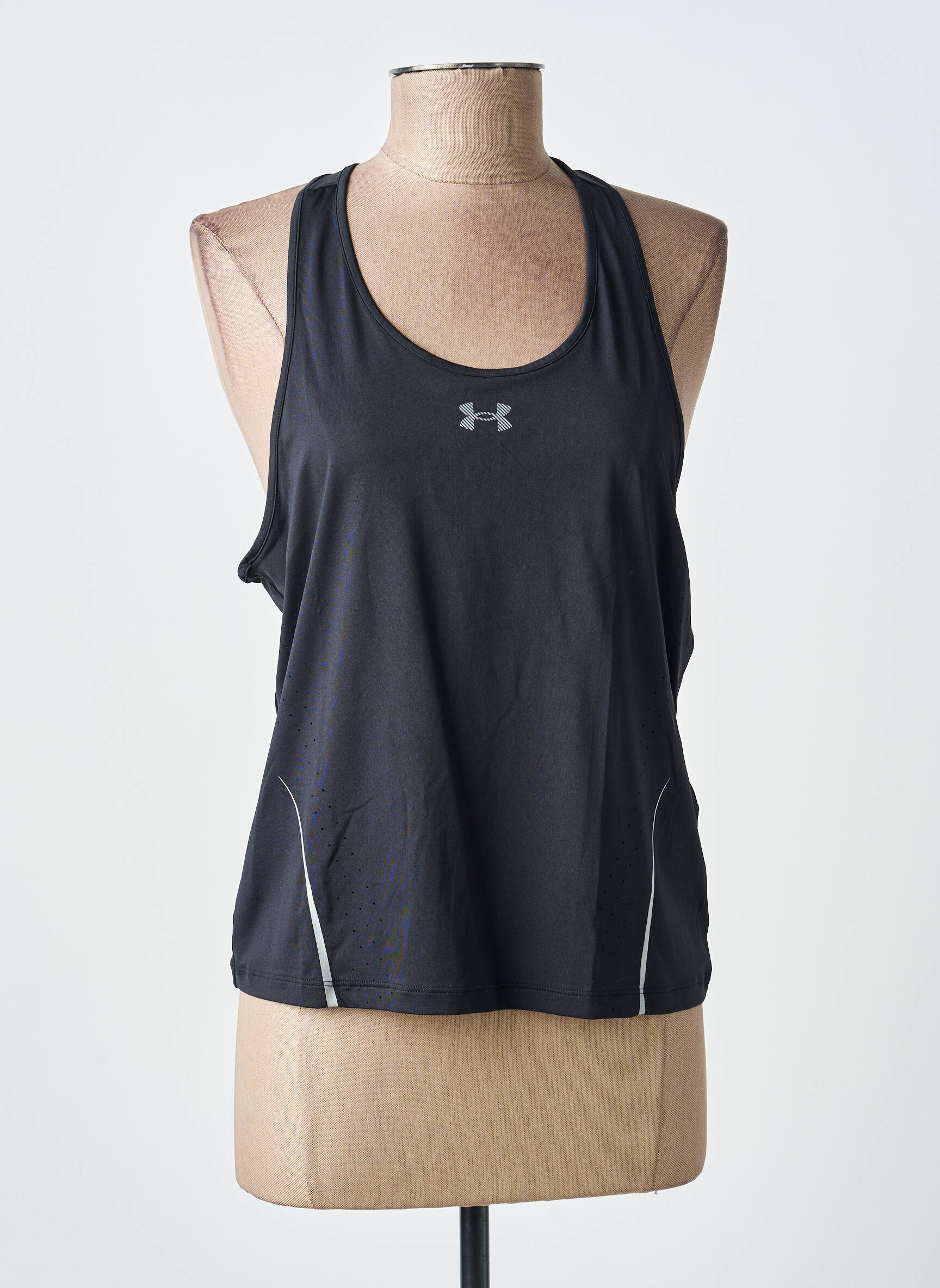 T-shirt stretch fines bretelles noir UNDER ARMOUR femme