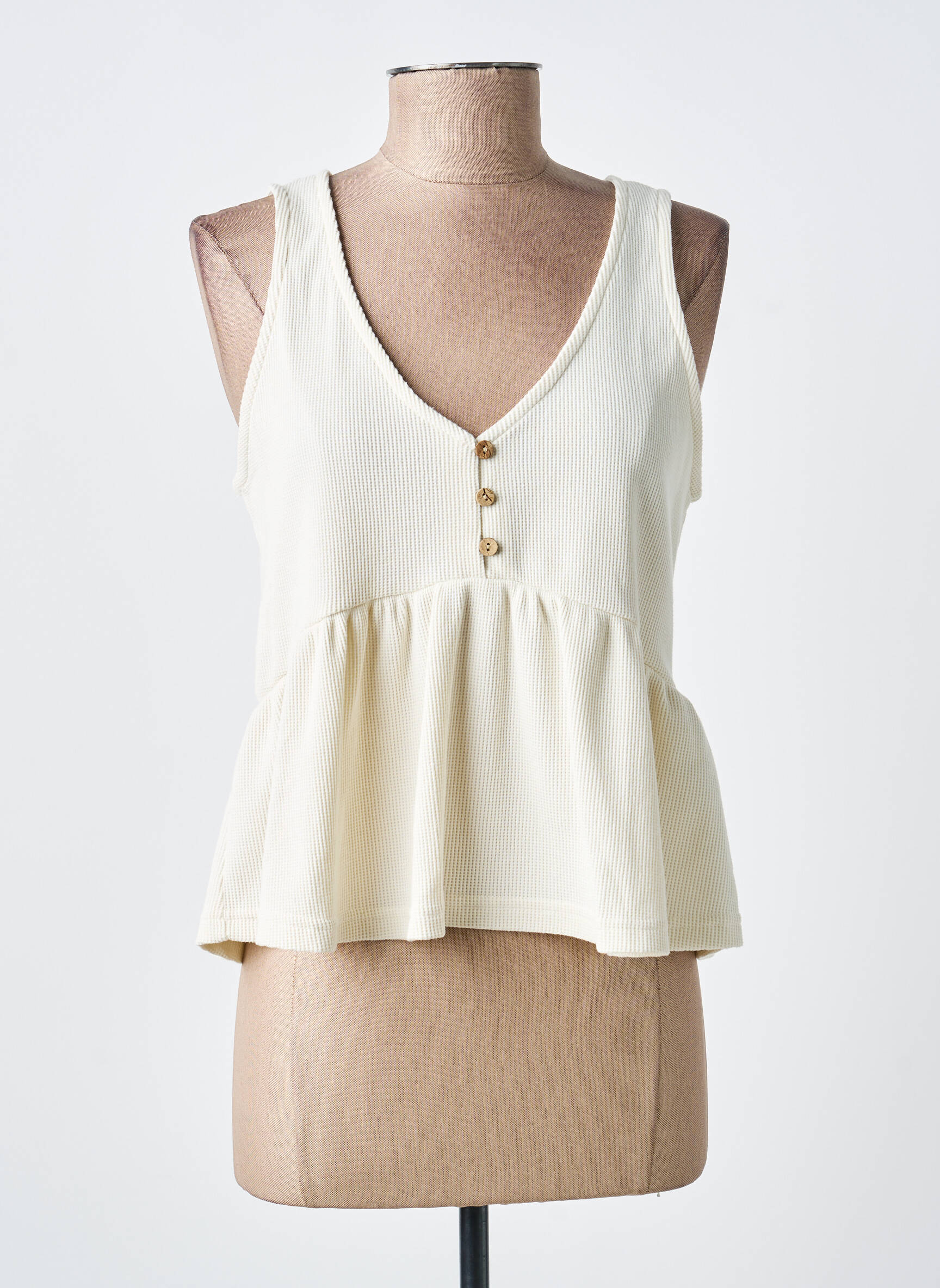 Top stretch sans manche beige ROXY femme