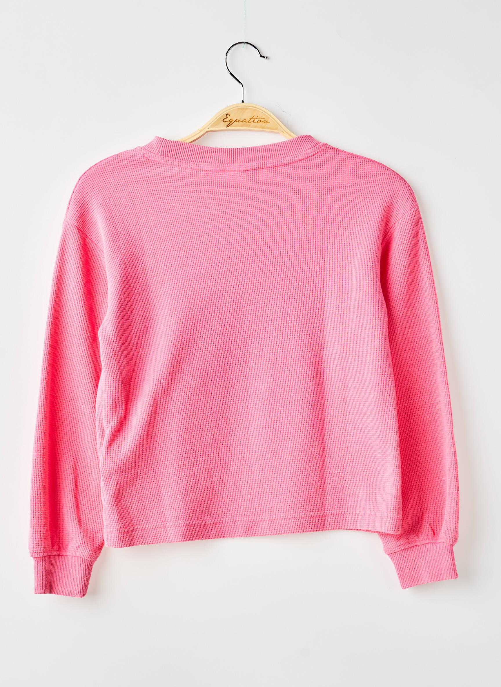 Sweat-shirt sérigraphie floquée manches longues rose ROXY fille