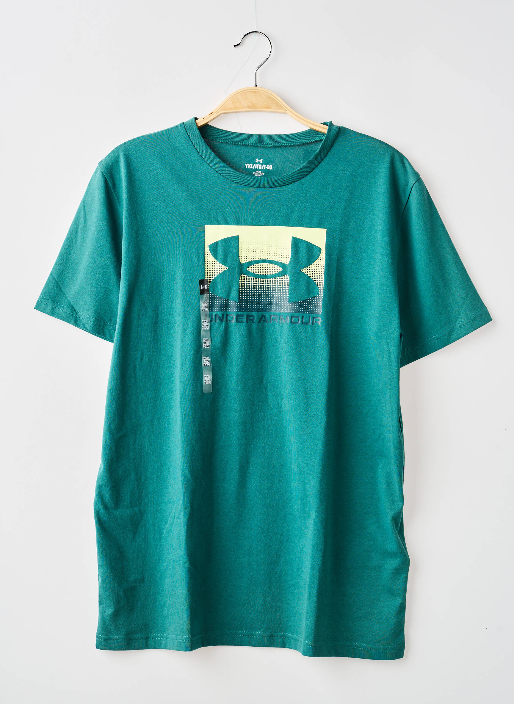 T-shirt coupe droite manches courtes vert UNDER ARMOUR garçon