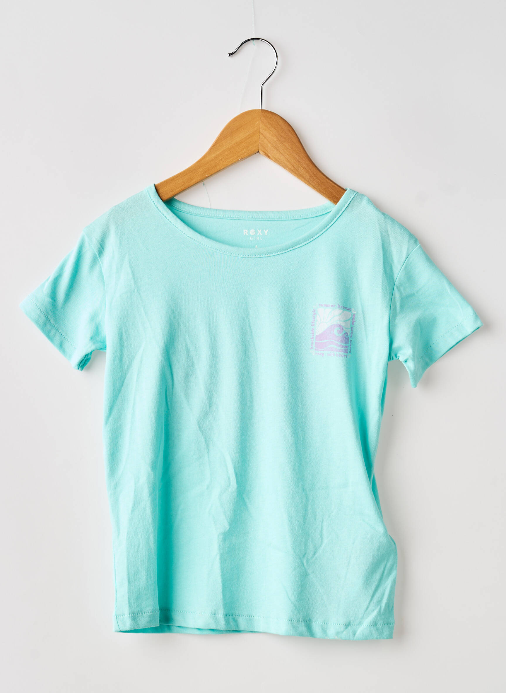 T-shirt coupe droite manches courtes bleu ROXY fille