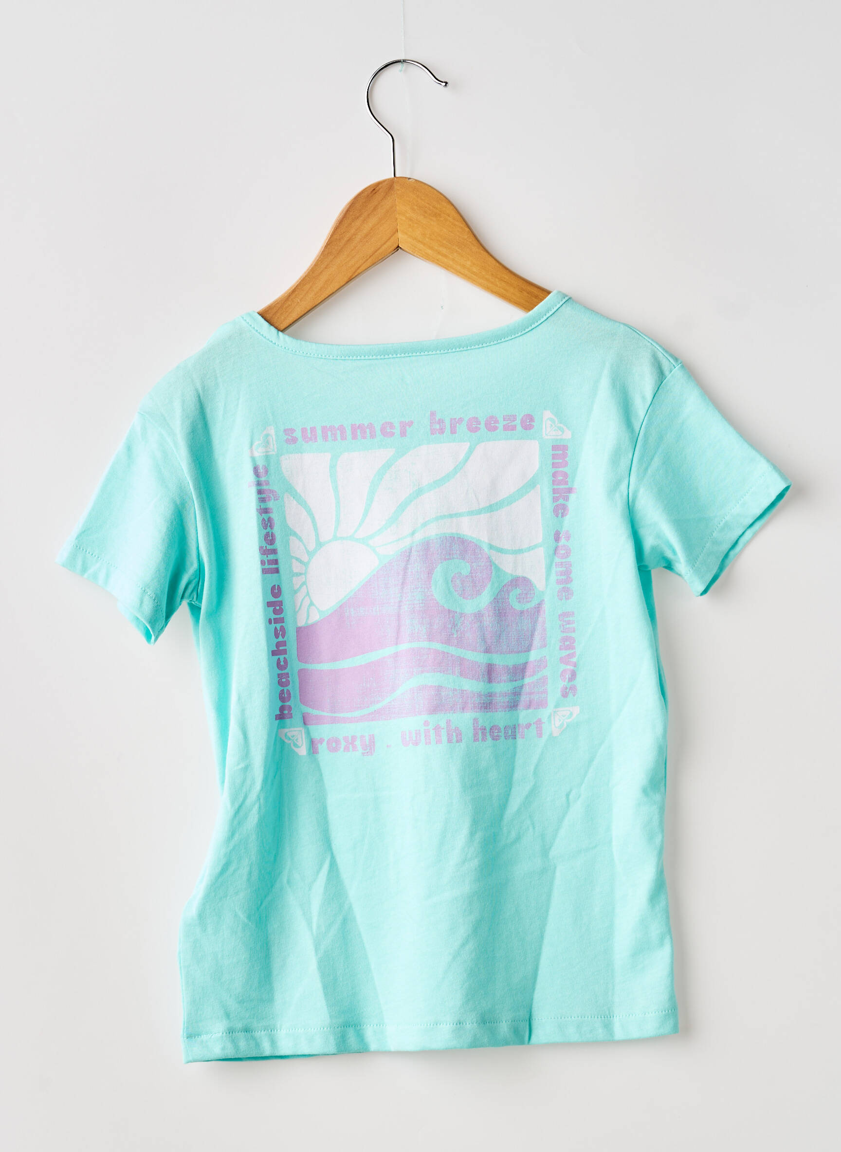 T-shirt coupe droite manches courtes bleu ROXY fille
