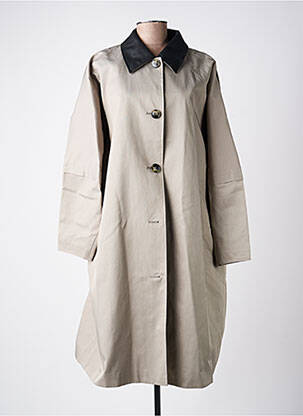 Manteau long coupe droite sans capuche gris KAFFE femme