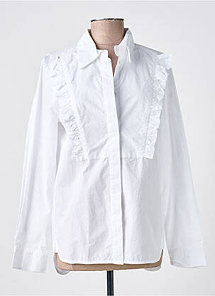 Chemisier tissage popeline manches longues blanc IN WEAR femme