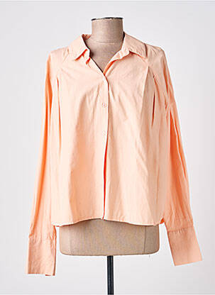 Chemisier coupe droite manches longues orange KAFFE femme