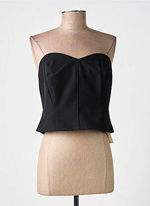 Top coupe cintrée sans manche noir KAFFE femme