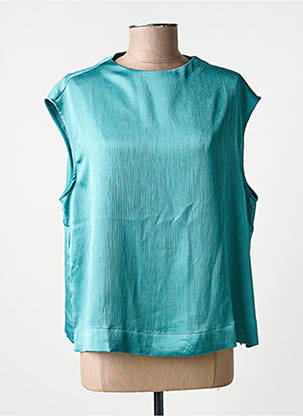 Top tissage crêpe sans manche bleu KAFFE femme