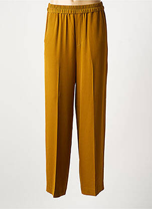 Pantalon droit tissage popeline taille normale marron IN WEAR femme