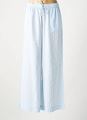 Pantalon droit tissage popeline taille normale bleu KAFFE femme