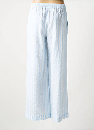 Pantalon droit tissage popeline taille normale bleu KAFFE femme