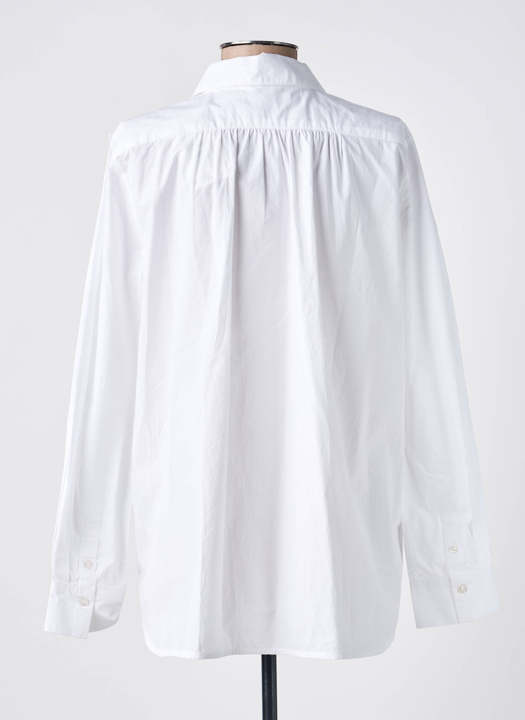 Chemisier tissage popeline manches longues blanc IN WEAR femme