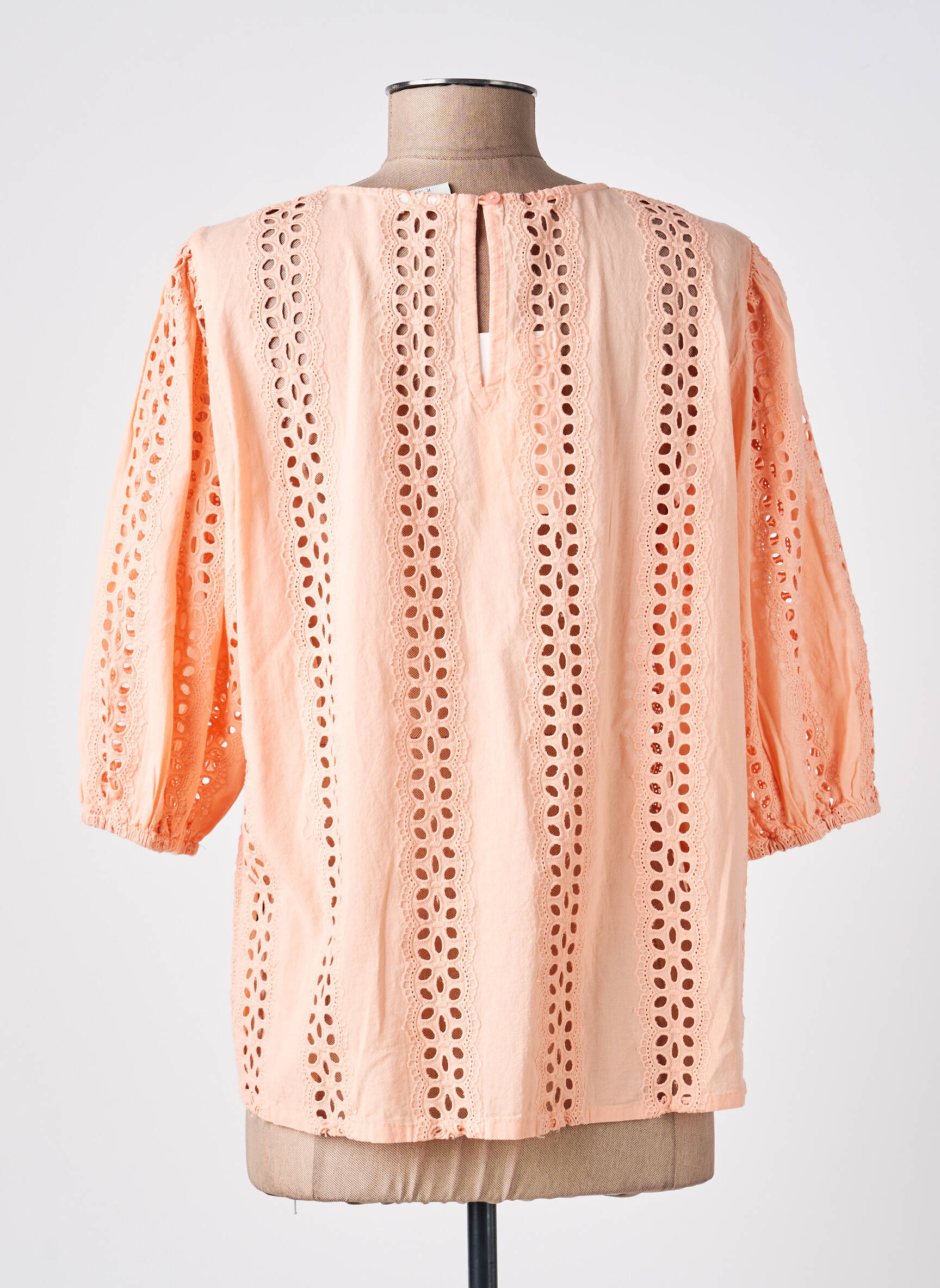 Blouse col rond manches courtes orange KAFFE femme