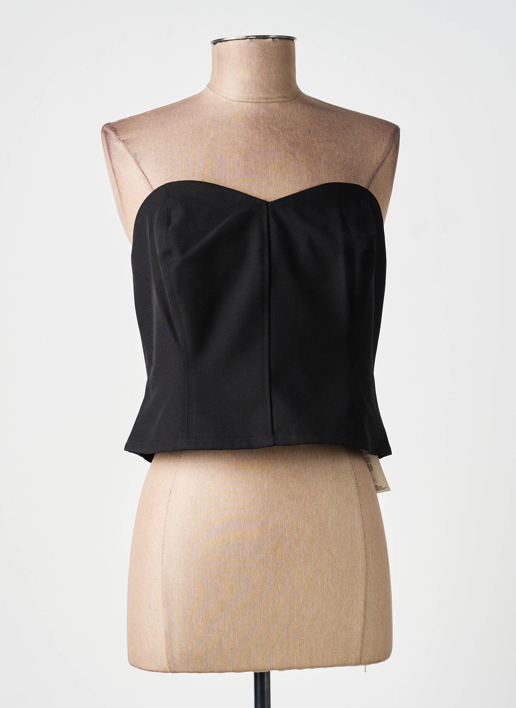 Top coupe cintrée sans manche noir KAFFE femme
