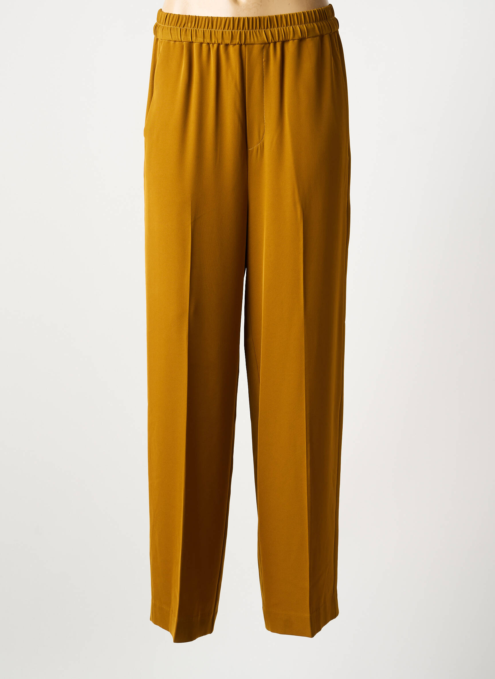 Pantalon droit tissage popeline taille normale marron IN WEAR femme