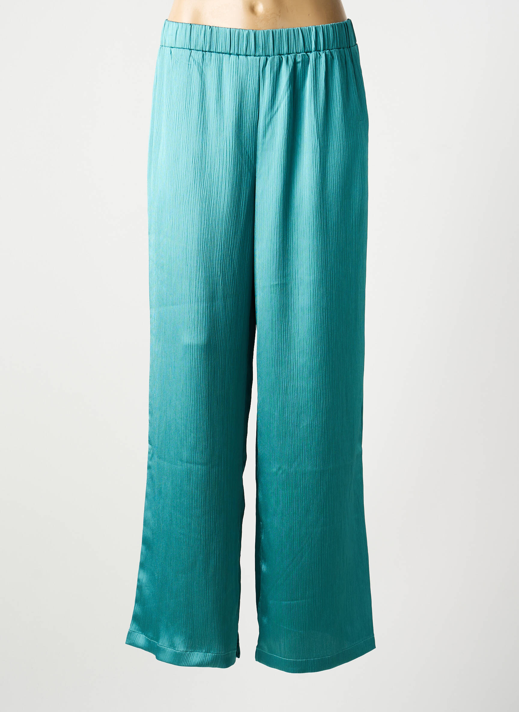 Pantalon droit tissage crêpe taille normale bleu KAFFE femme