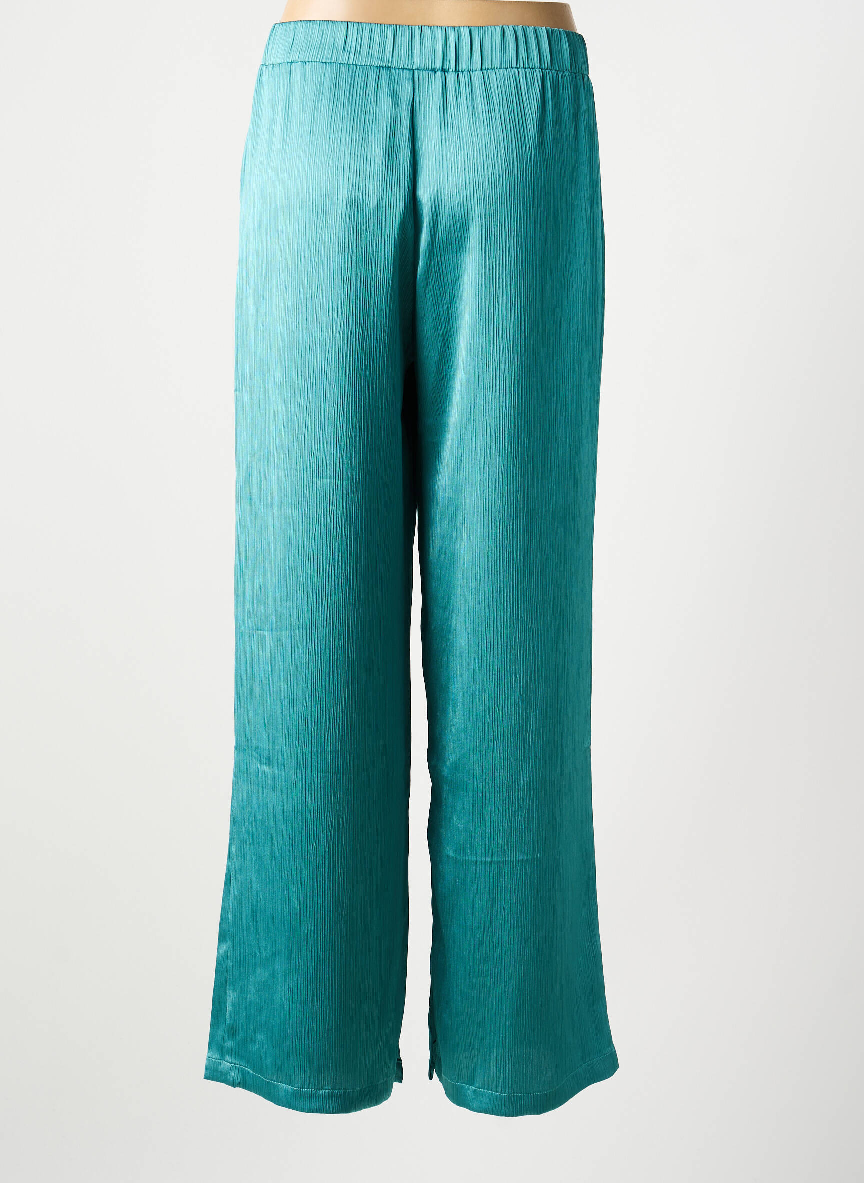 Pantalon droit tissage crêpe taille normale bleu KAFFE femme