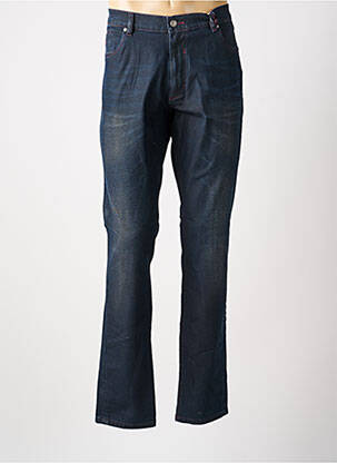 Jeans coupe droite fermeture zippée sous rabat boutonné taille normale bleu SAINT HILAIRE homme
