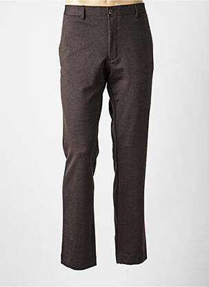 Pantalon slim tissage popeline taille normale marron LCDN homme