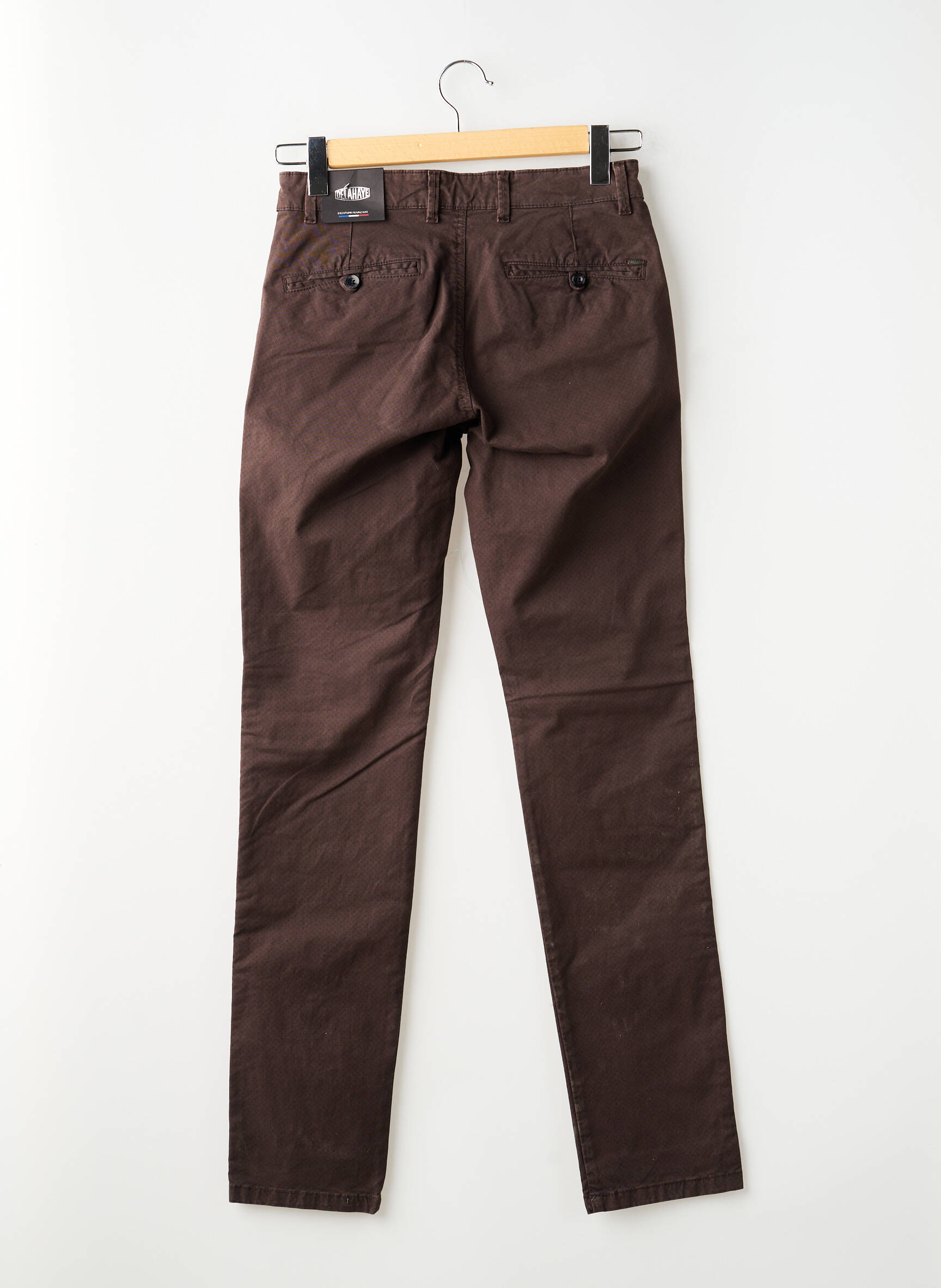 Pantalon droit stretch marron DELAHAYE homme
