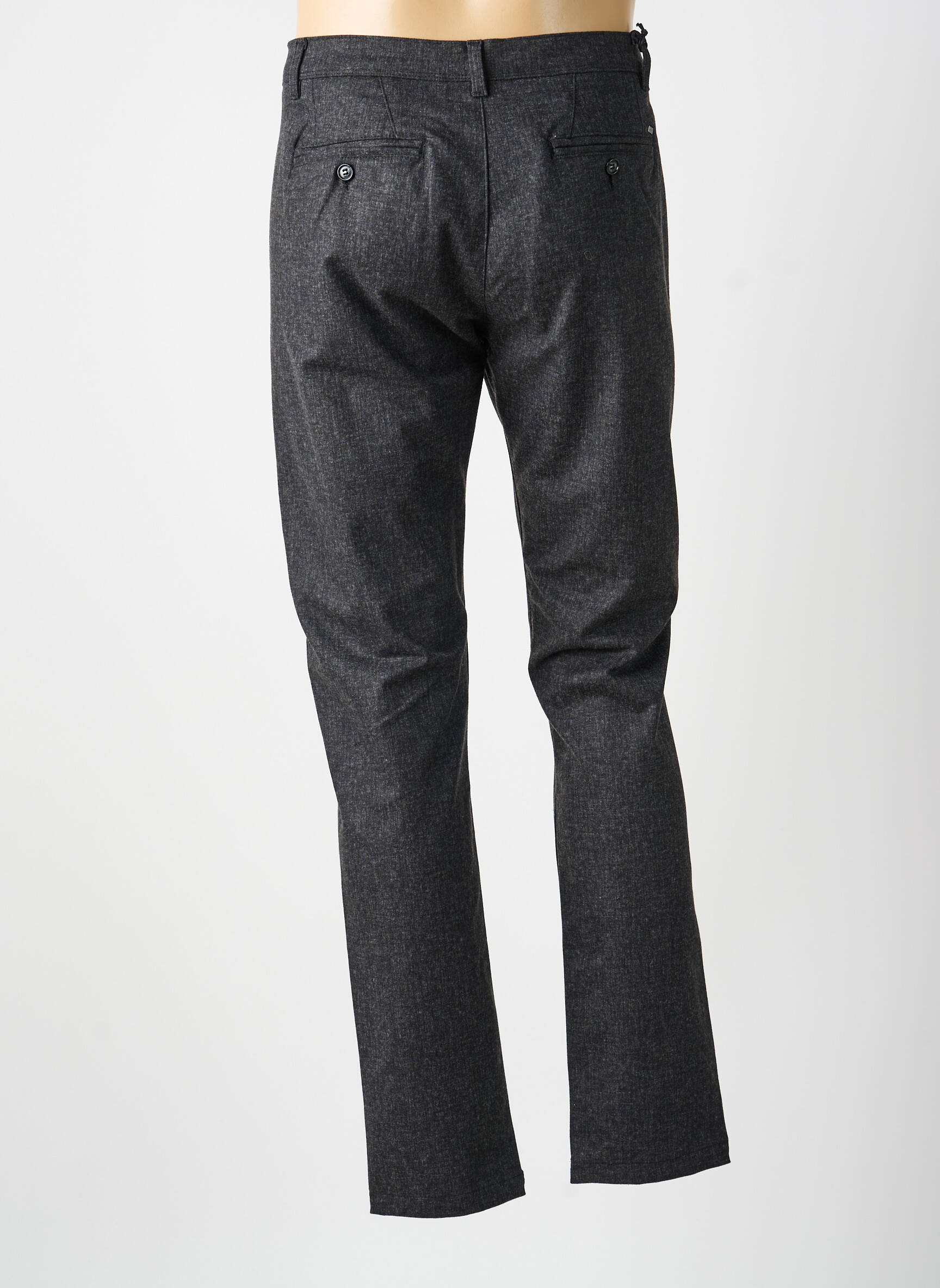 Pantalon droit tissage popeline taille normale gris IMPACT homme