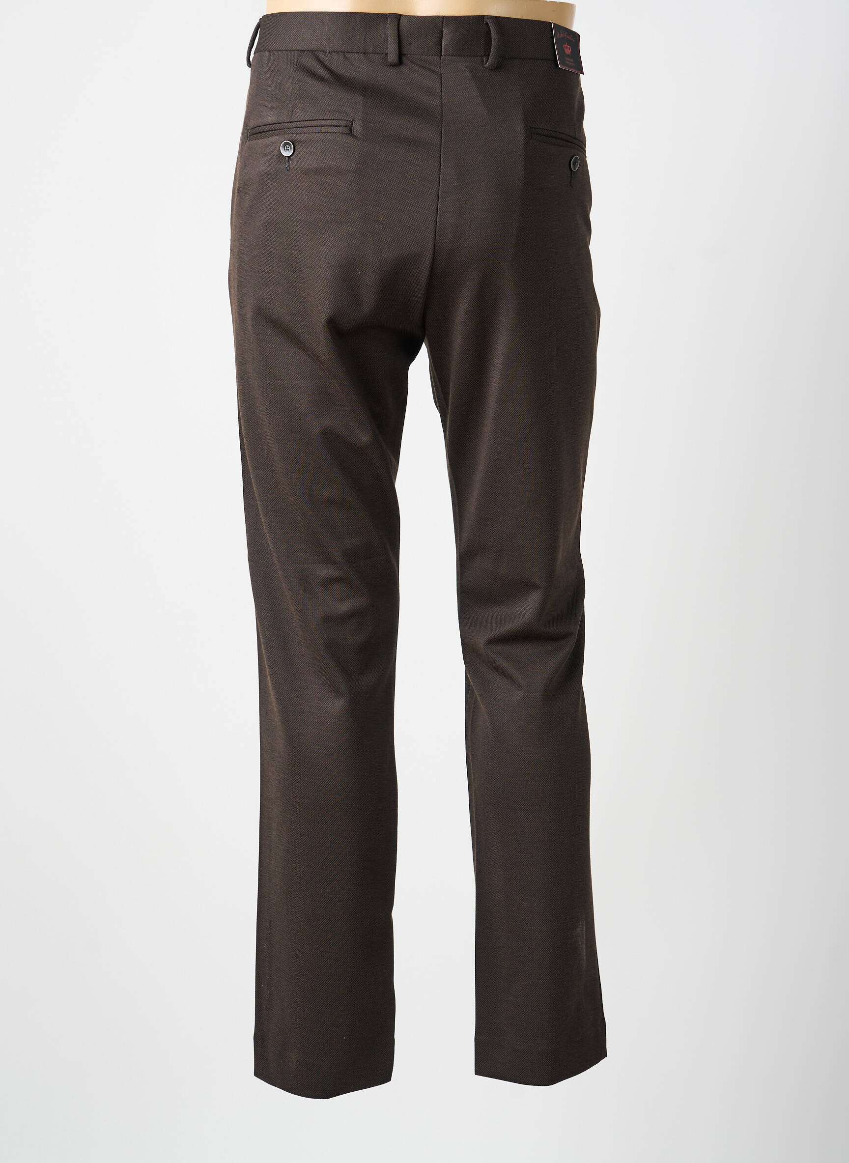 Pantalon slim tissage popeline taille normale marron LCDN homme