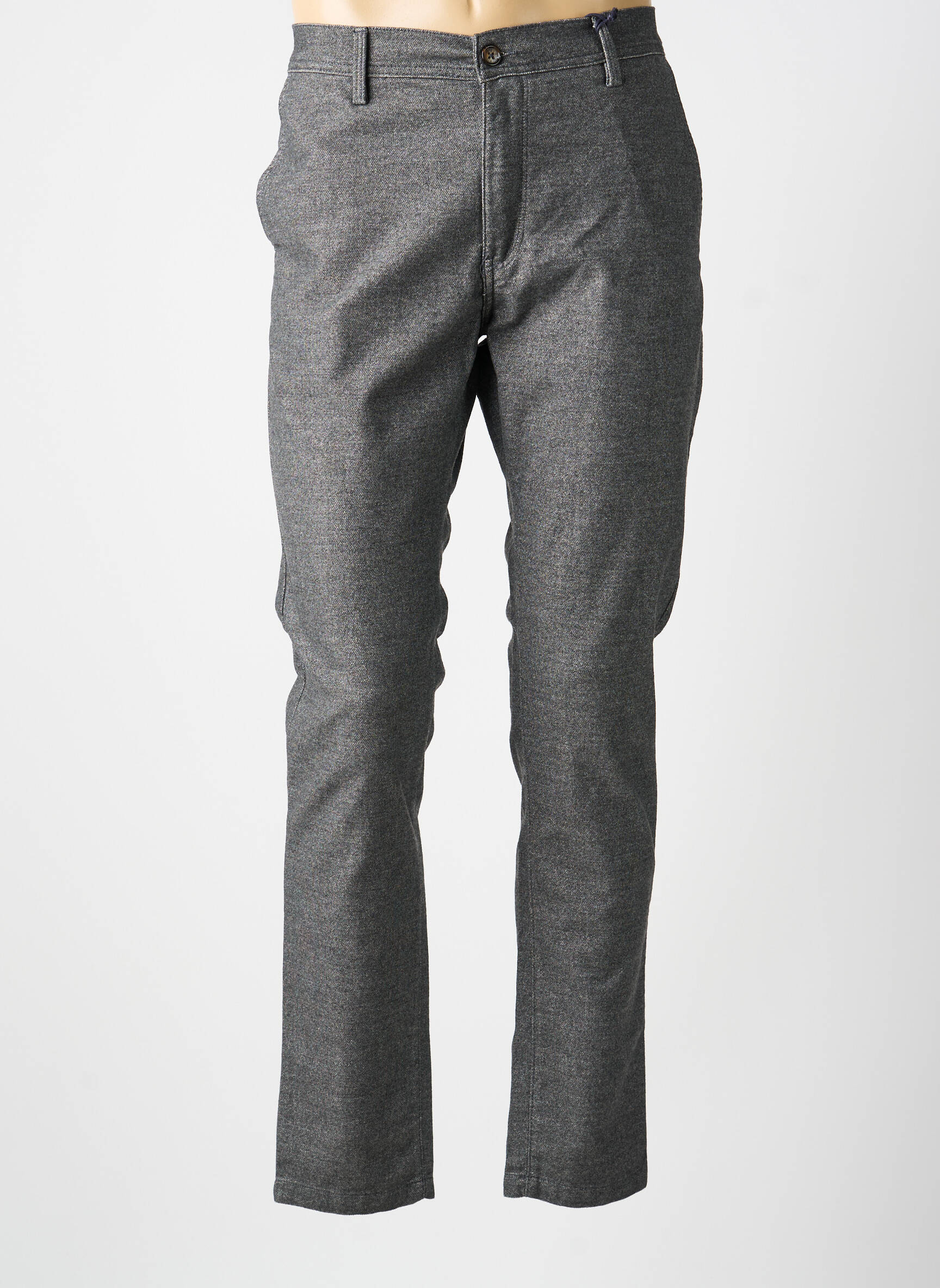 Pantalon droit tissage chiné taille normale gris IMPACT homme