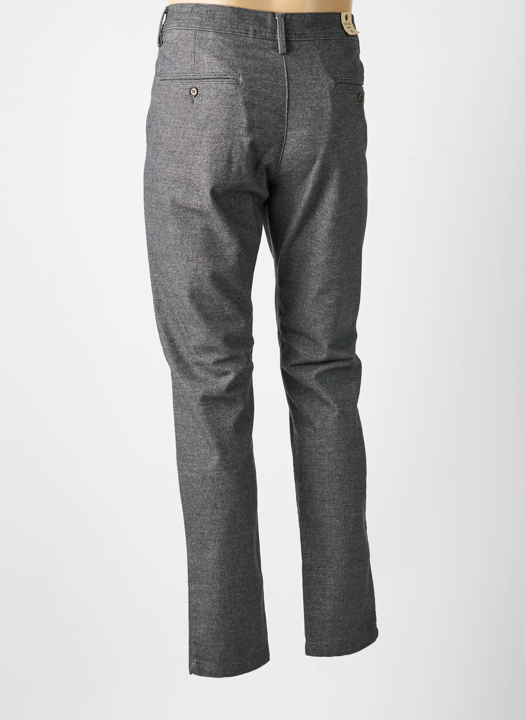 Pantalon droit tissage chiné taille normale gris IMPACT homme