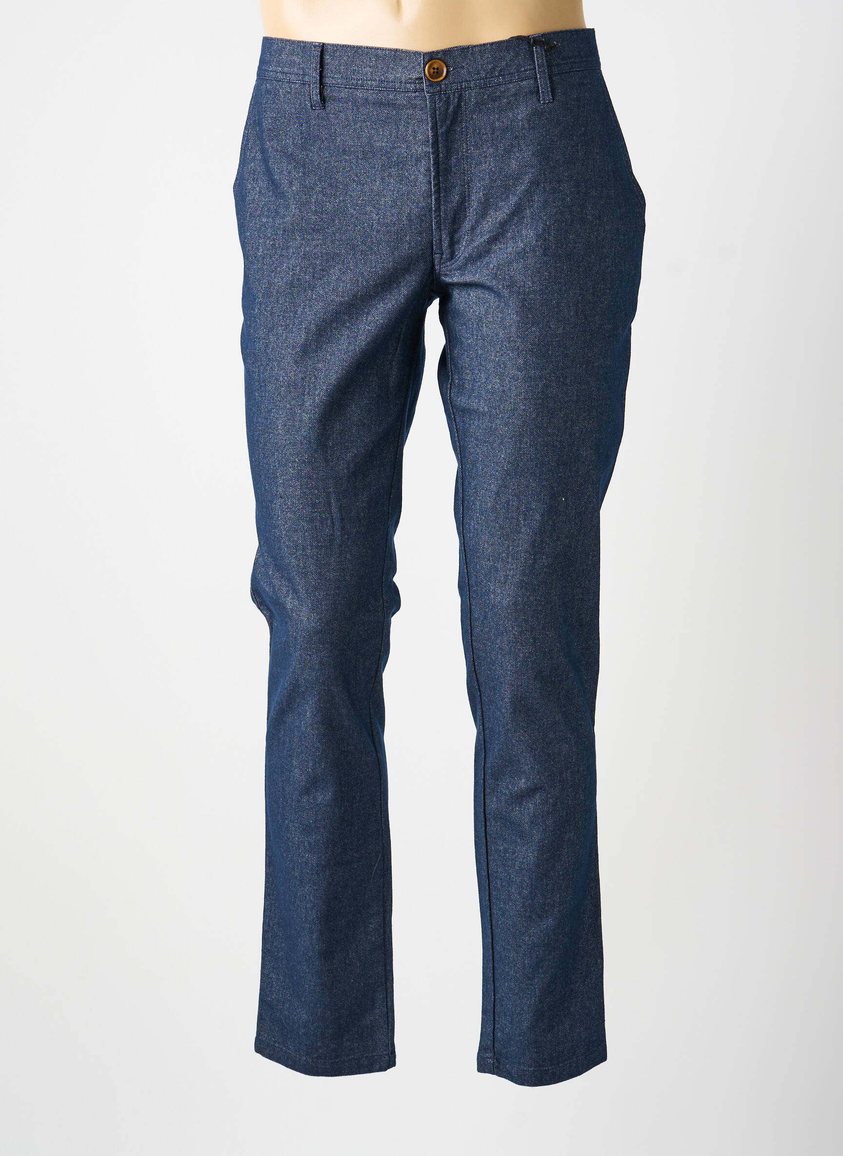 Pantalon droit tissage chiné taille normale bleu IMPACT homme