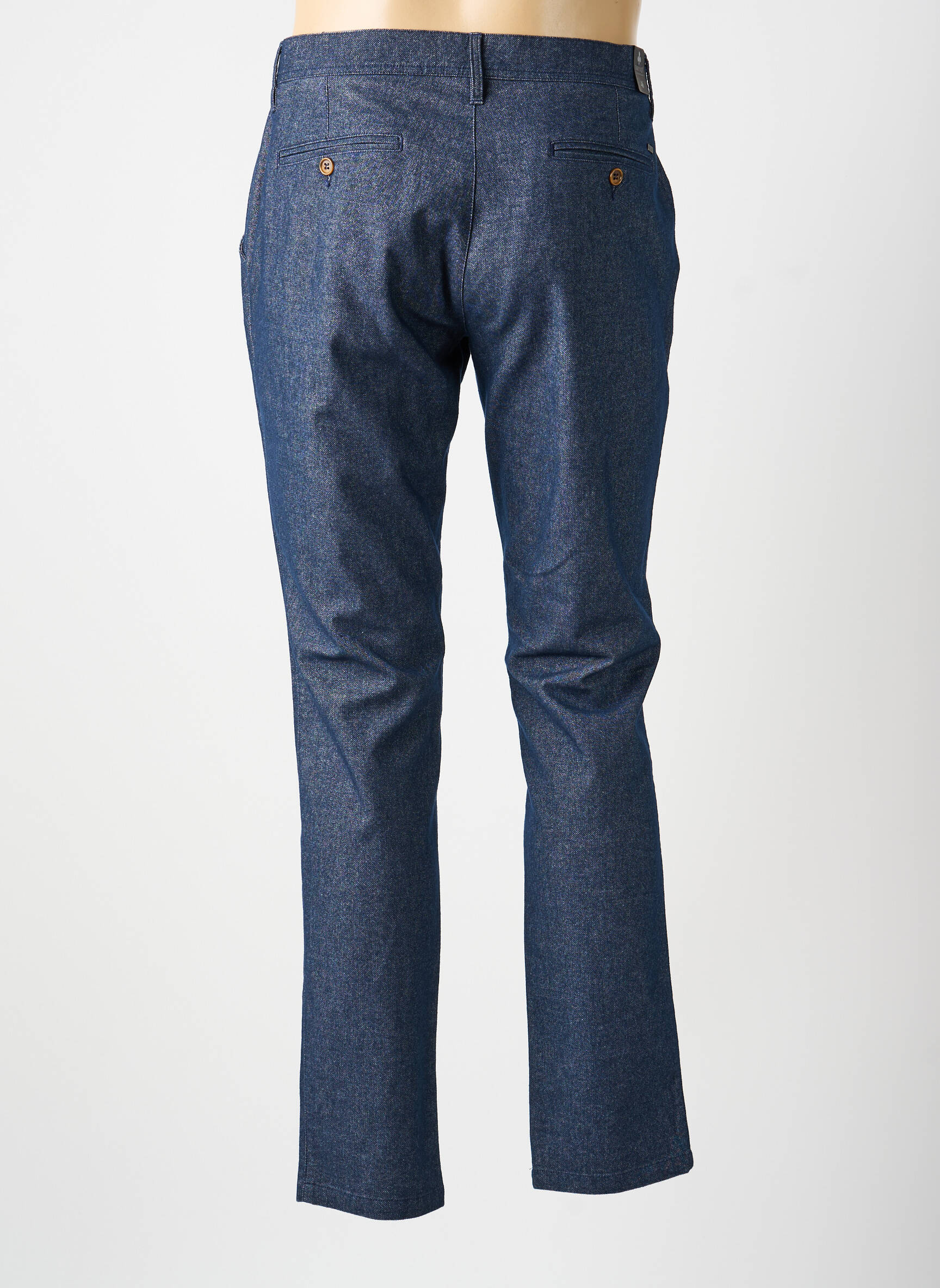 Pantalon droit tissage chiné taille normale bleu IMPACT homme