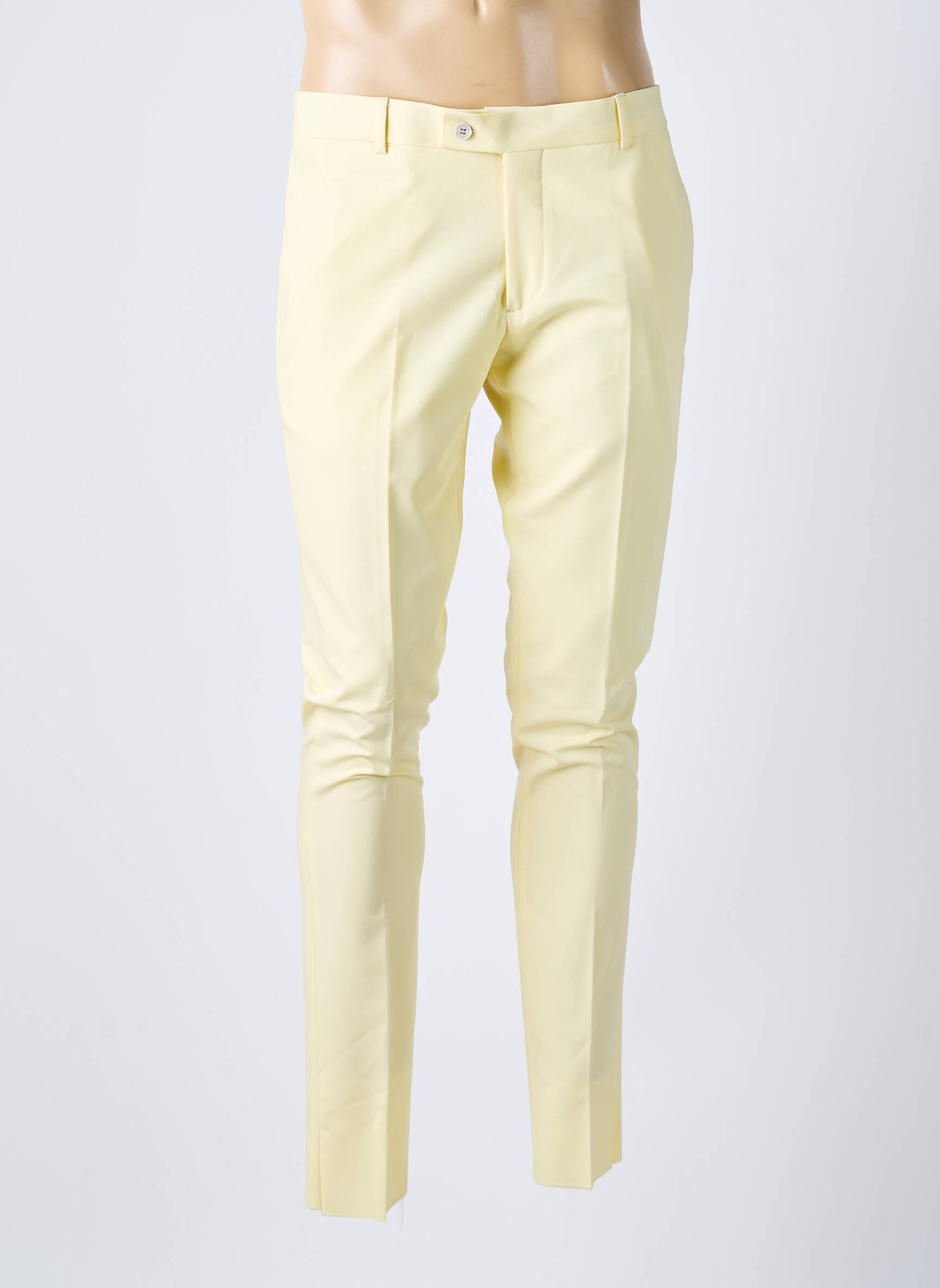 Pantalon droit tissage popeline jaune BARBERINI homme