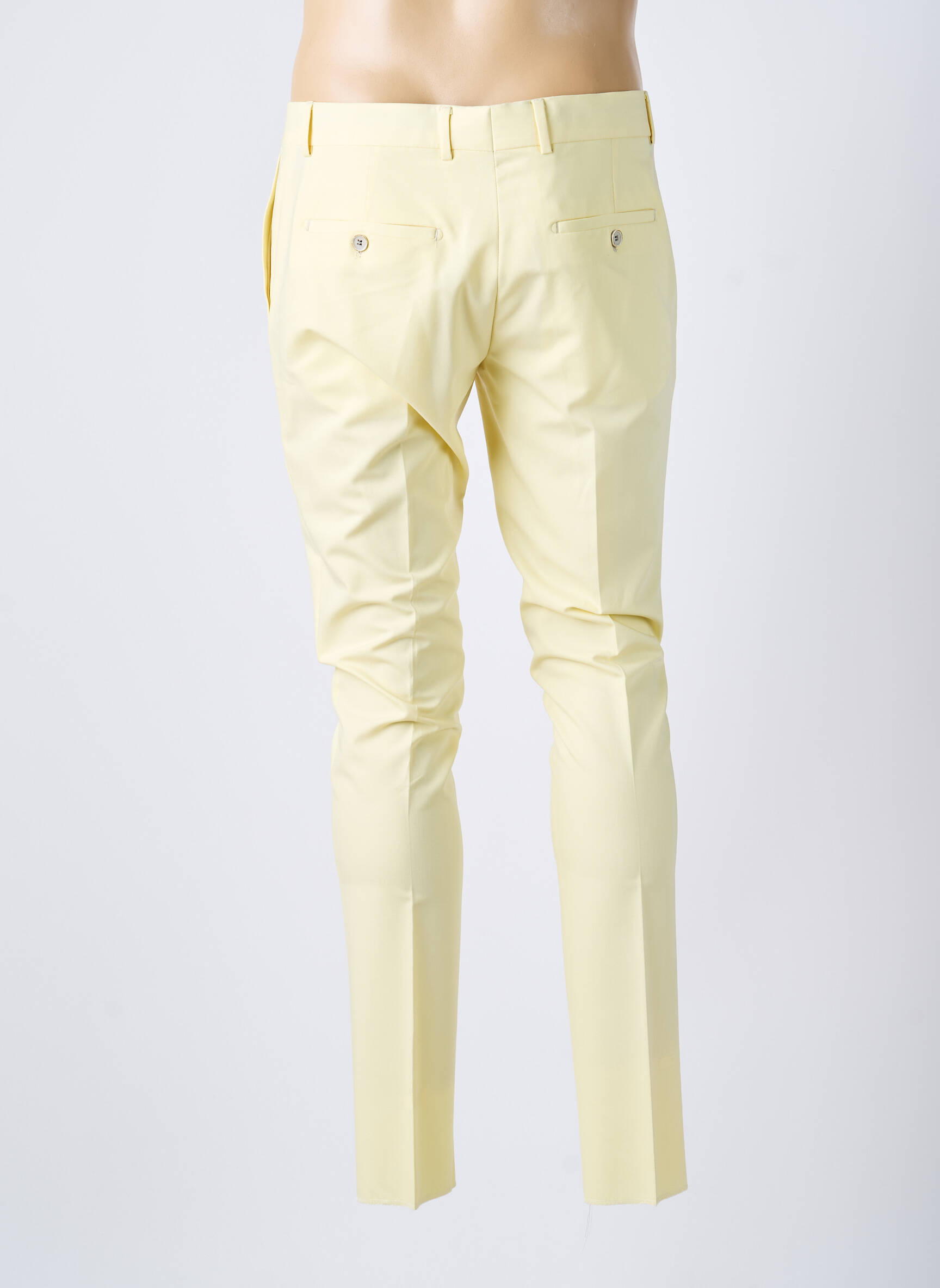 Pantalon droit tissage popeline jaune BARBERINI homme