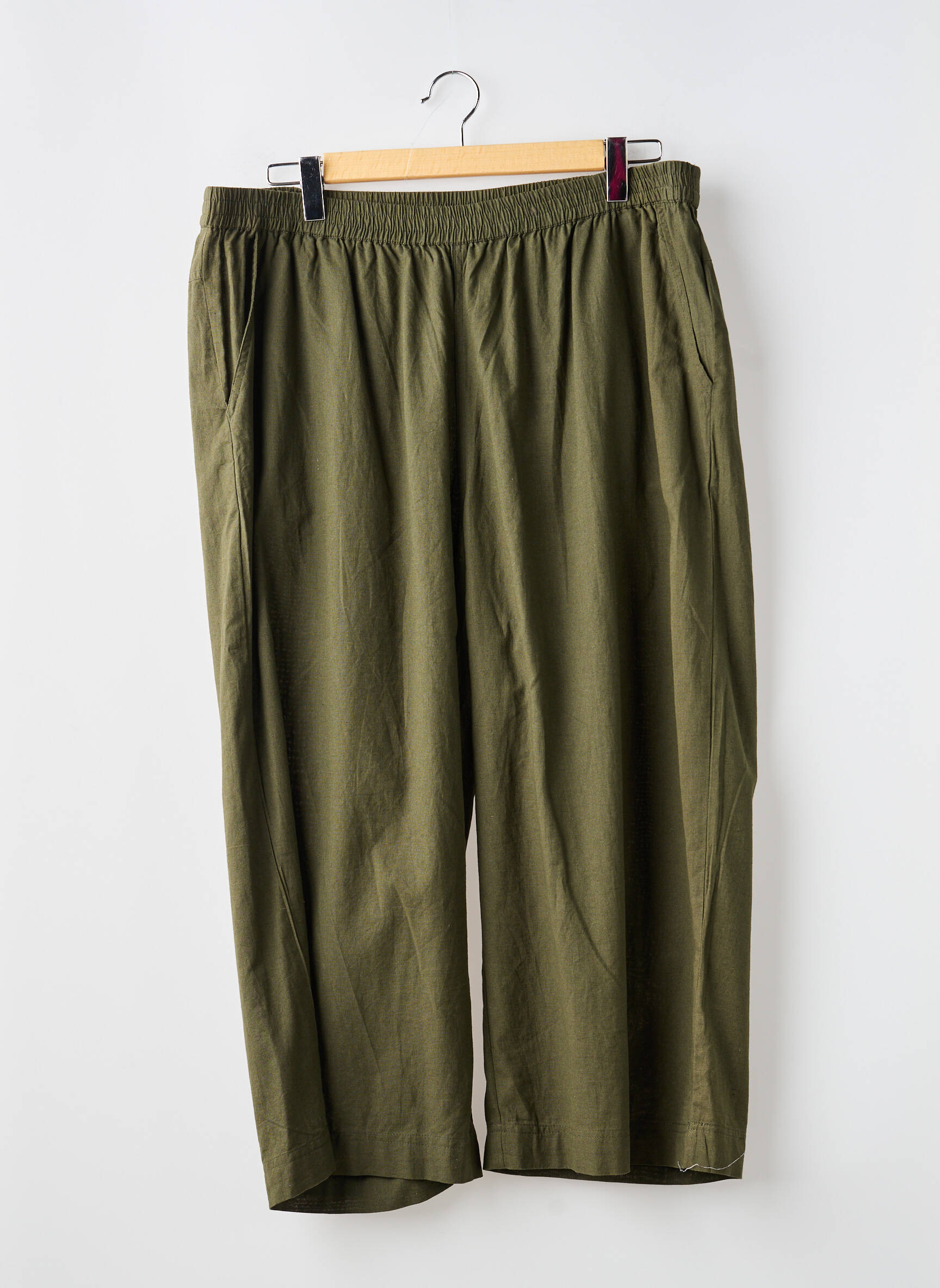 Pantalon 7/8 taille élastique taille normale vert KAFFE femme