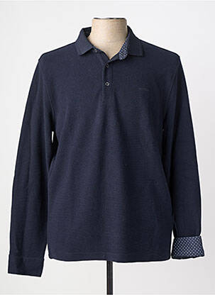 Polo manches longues manches longues bleu DELAHAYE homme