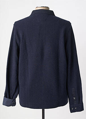 Polo manches longues manches longues bleu DELAHAYE homme