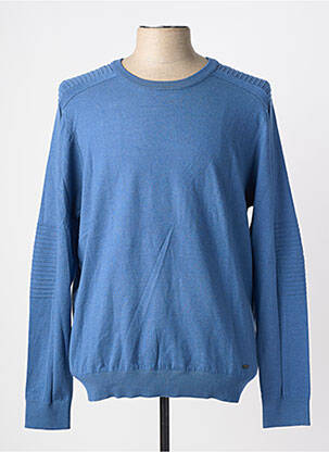 Pull stretch manches longues bleu DELAHAYE homme