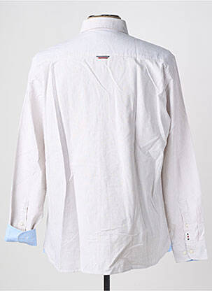 Chemise manches longues imprimé rayures beige FQ1924 homme