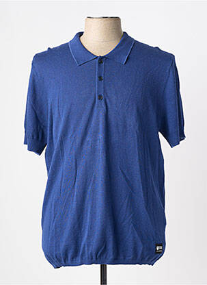 Pull col polo manches courtes bleu FREEMAN T.PORTER homme