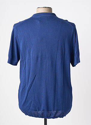 Pull col polo manches courtes bleu FREEMAN T.PORTER homme