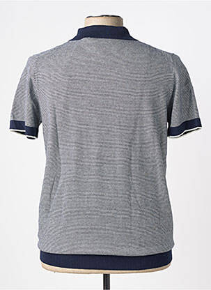 Pull col polo manches courtes bleu DELAHAYE homme