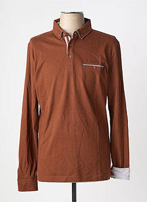 Polo manches longues manches longues marron DELAHAYE homme
