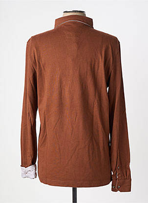 Polo manches longues manches longues marron DELAHAYE homme
